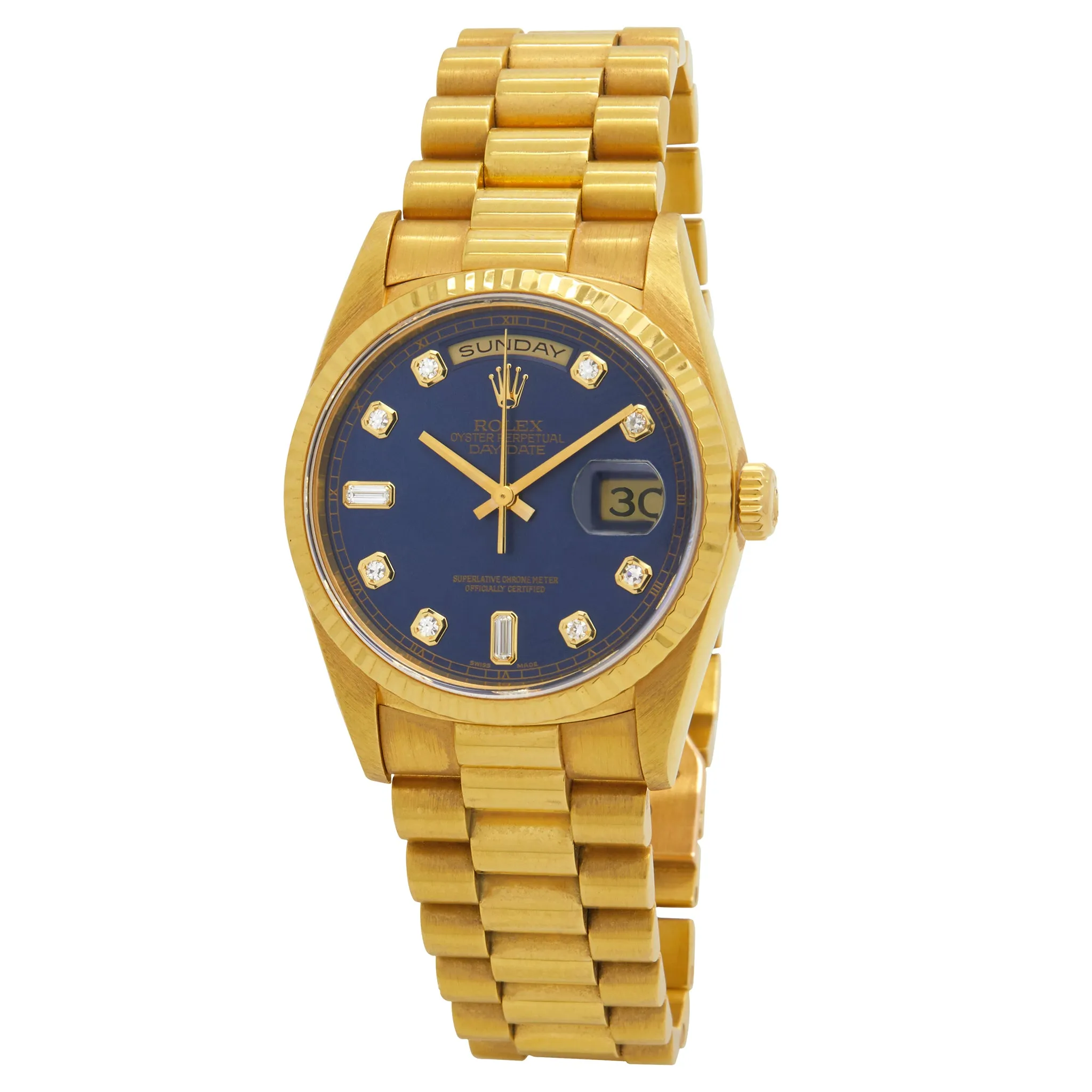 Rolex President Day Date 36mm President 18238 Blue Dial Automatic Men's Watch