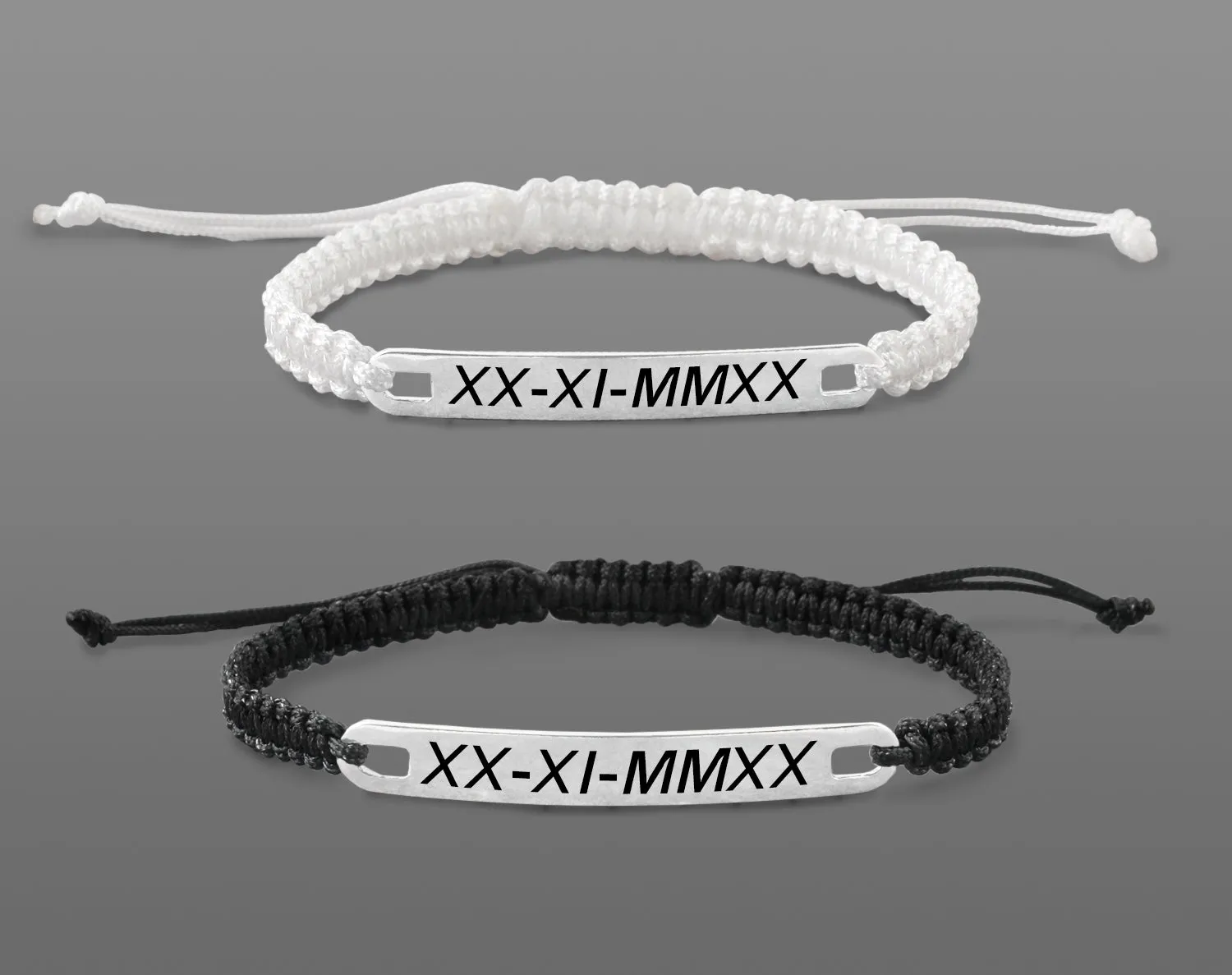 Roman numerals couple bracelets