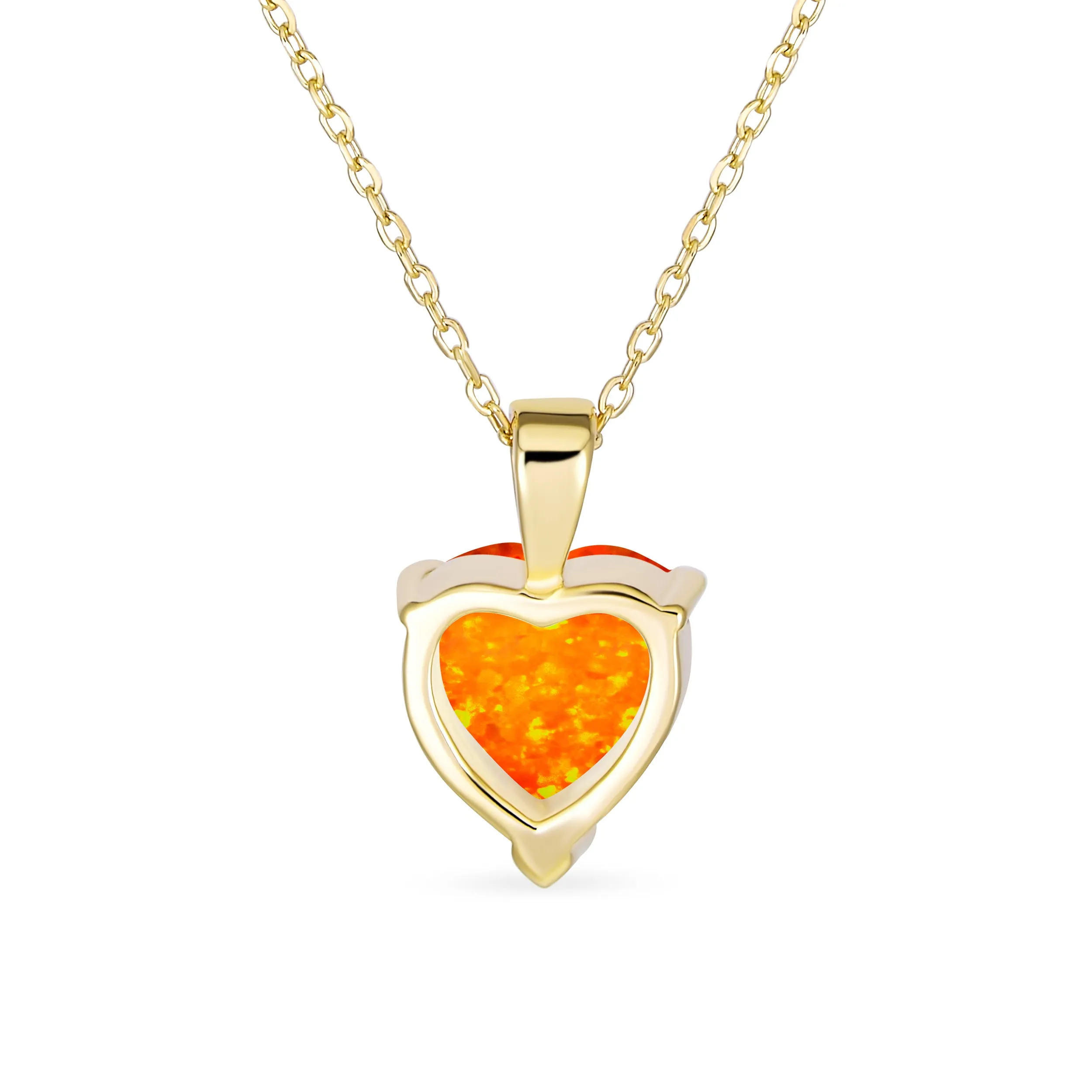 Romantic Bridal Necklace Opal Heart Pendant Rose Gold Plated Sterling Silver