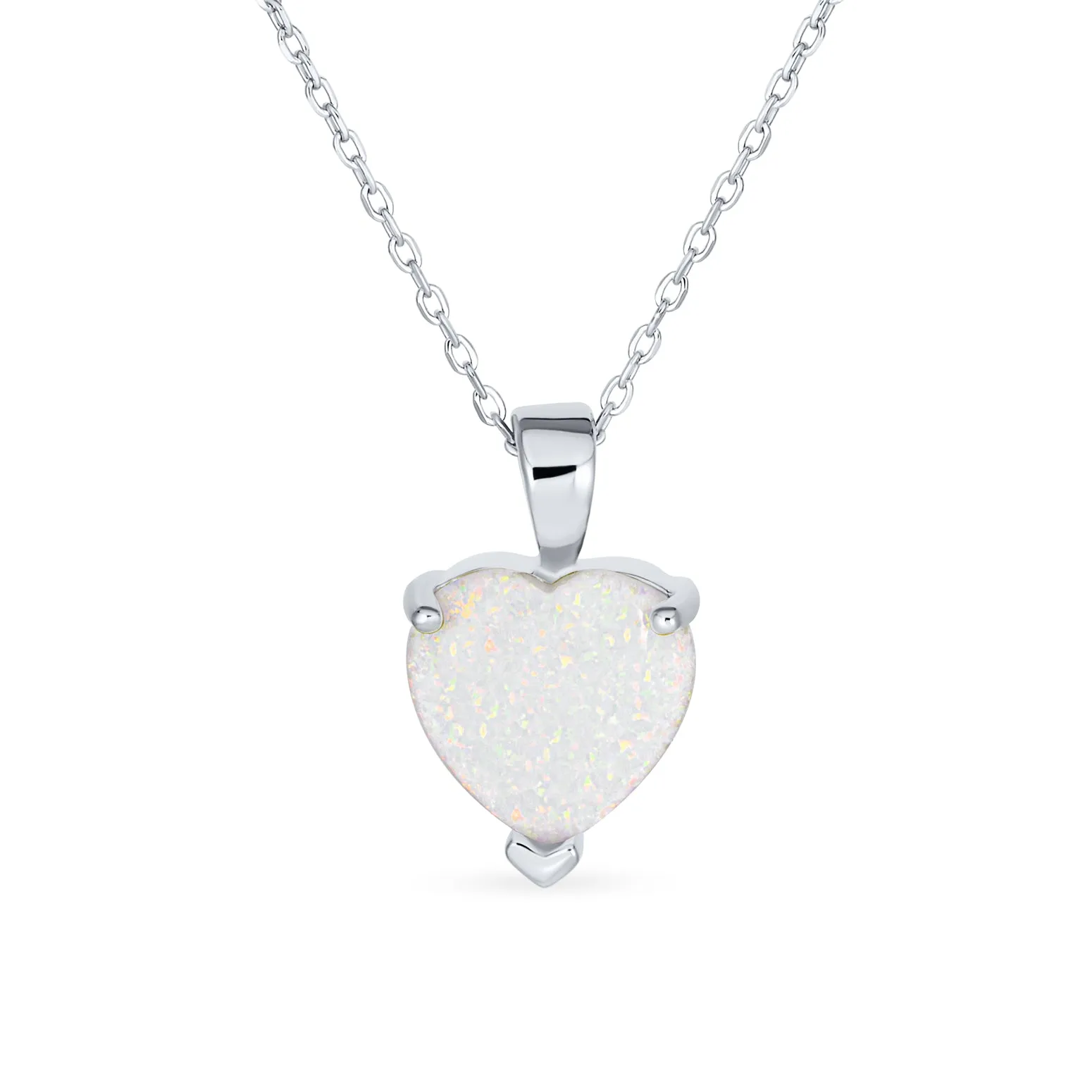 Romantic Bridal Necklace Opal Heart Pendant Rose Gold Plated Sterling Silver