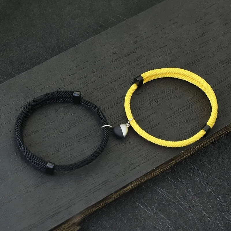 Romantic Magnet Couple Bracelet -  Pair Magnetic Spherical Bracelets for Friendship and Couples Perfect for Valentine's Day