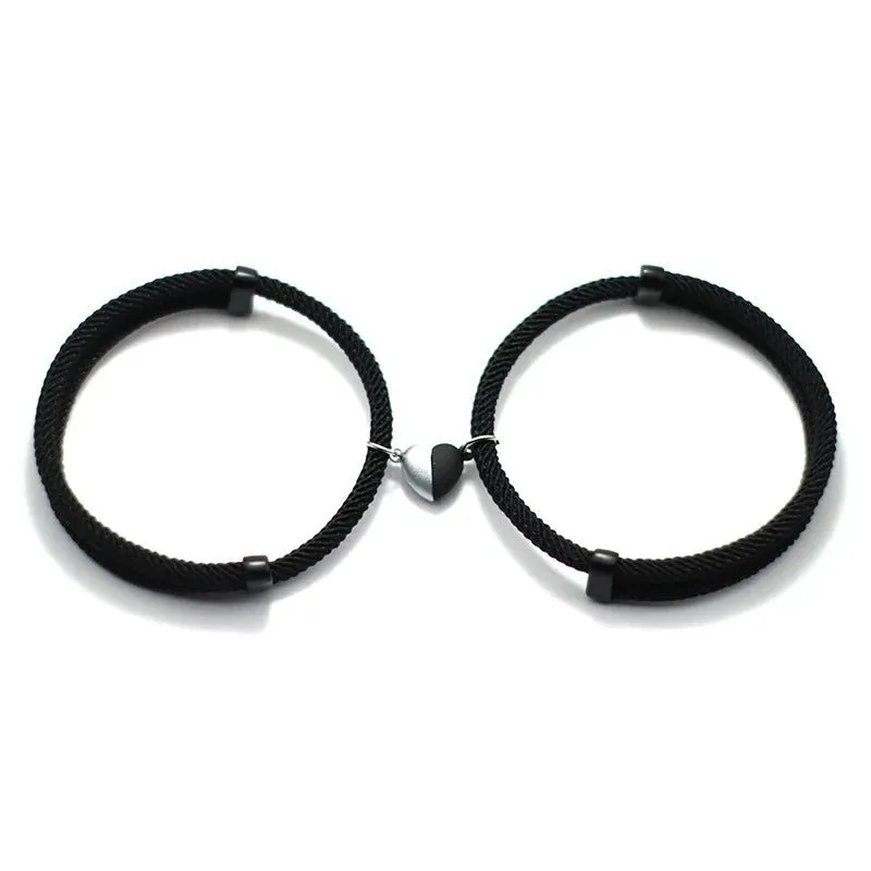 Romantic Magnet Couple Bracelet -  Pair Magnetic Spherical Bracelets for Friendship and Couples Perfect for Valentine's Day