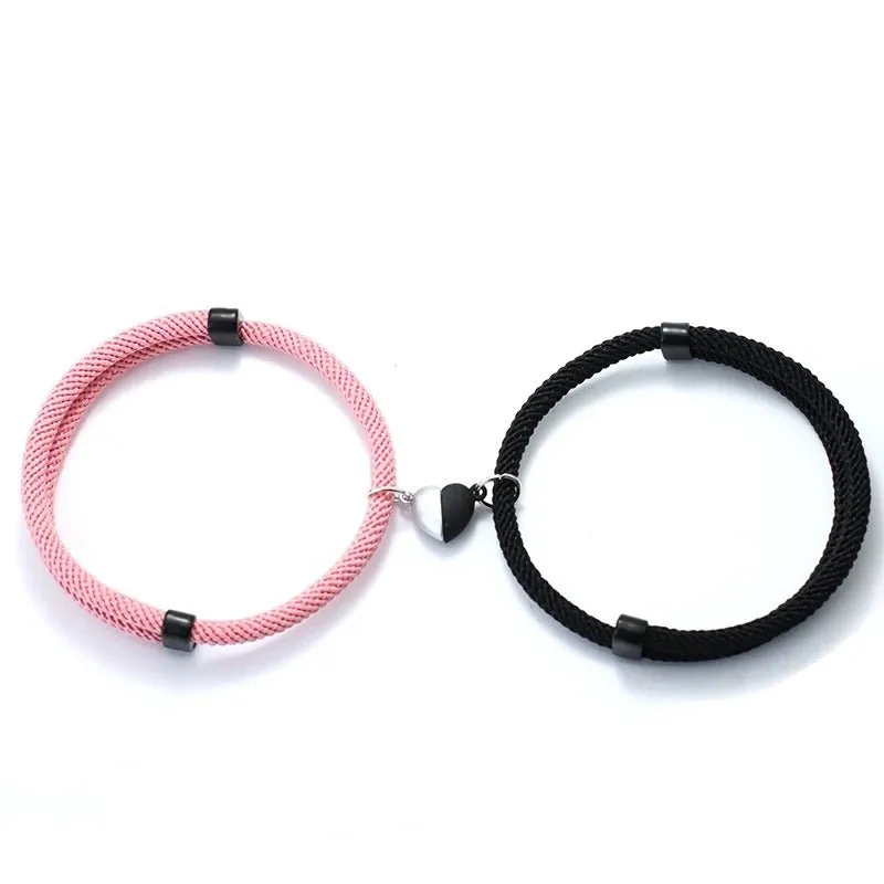 Romantic Magnet Couple Bracelet -  Pair Magnetic Spherical Bracelets for Friendship and Couples Perfect for Valentine's Day