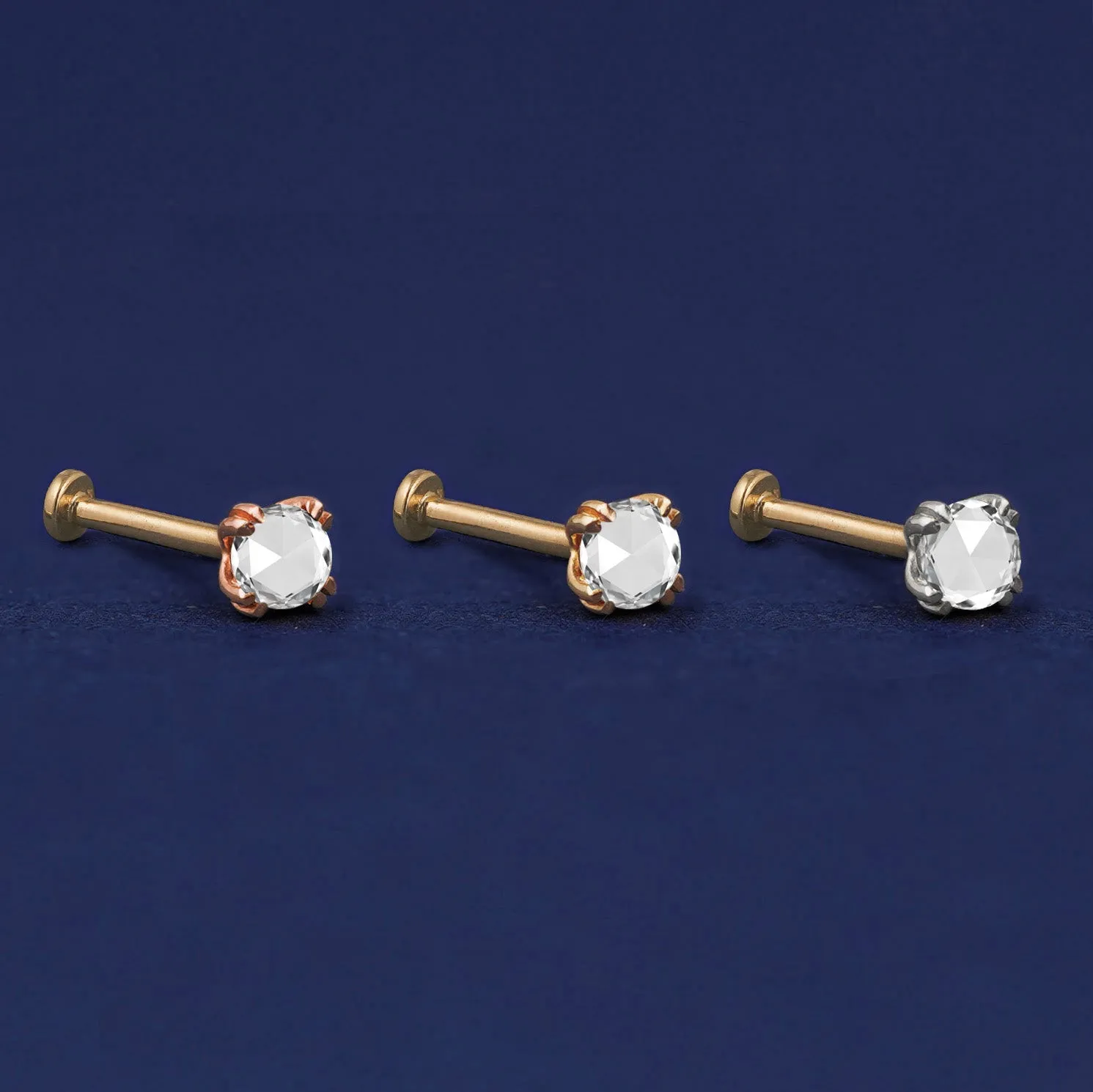 Rose Cut Diamond Flatback Piercing