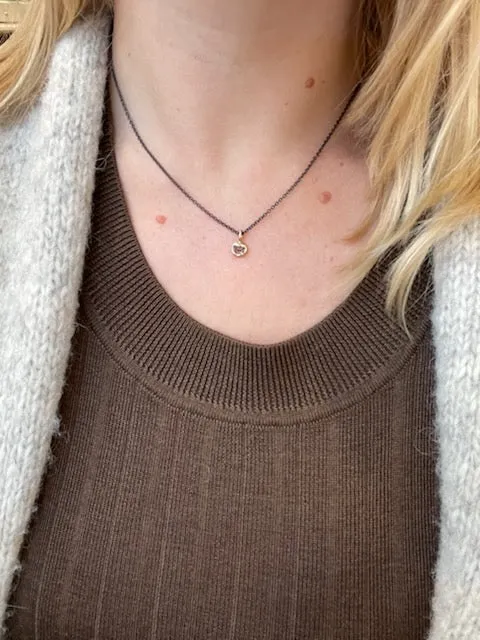 Rose Cut Half Moon Diamond Portal Necklace