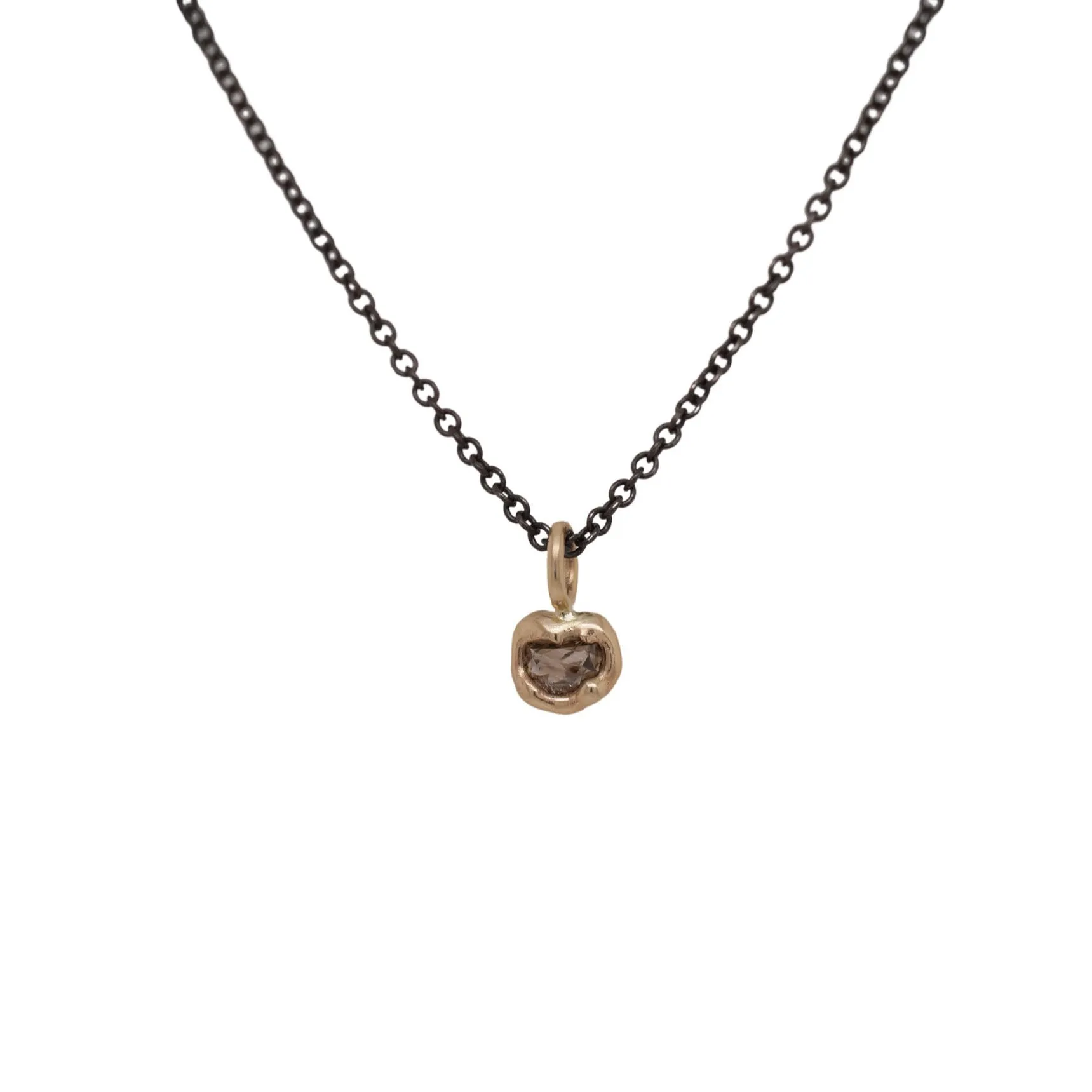 Rose Cut Half Moon Diamond Portal Necklace