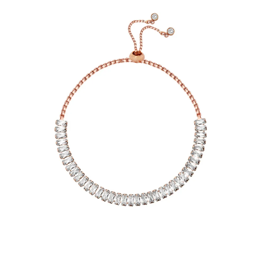 Rose Gold Cubic Zirconia Beaded Bracelets