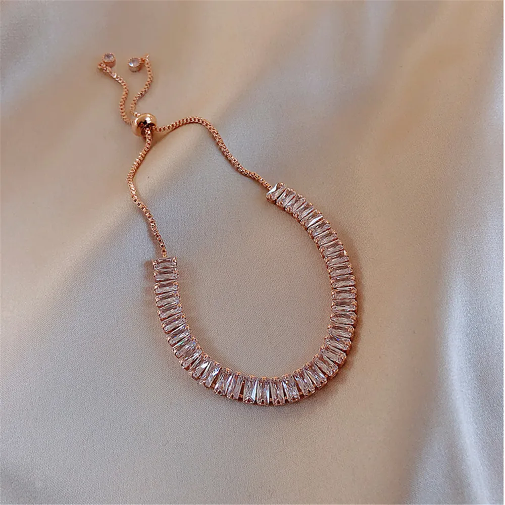 Rose Gold Cubic Zirconia Beaded Bracelets