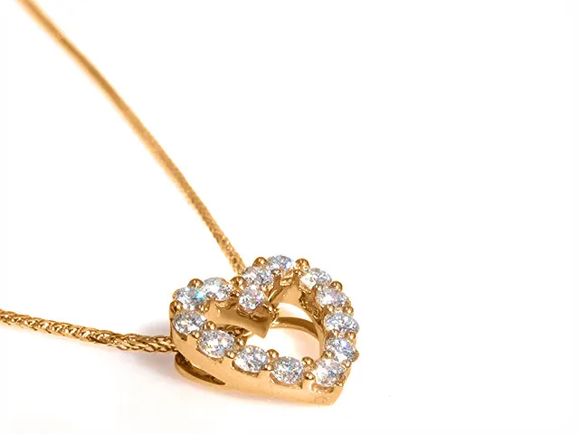 Rose Gold Diamond Heart Pendant