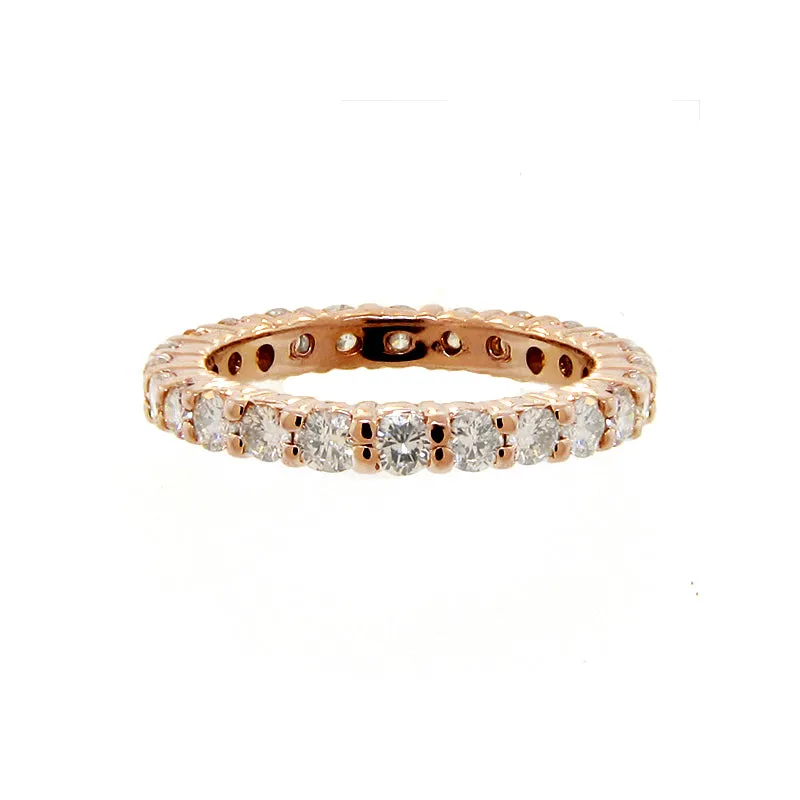 ROSE GOLD ETERNITY DIAMOND RING 14K GOLD (1.07 CTW)