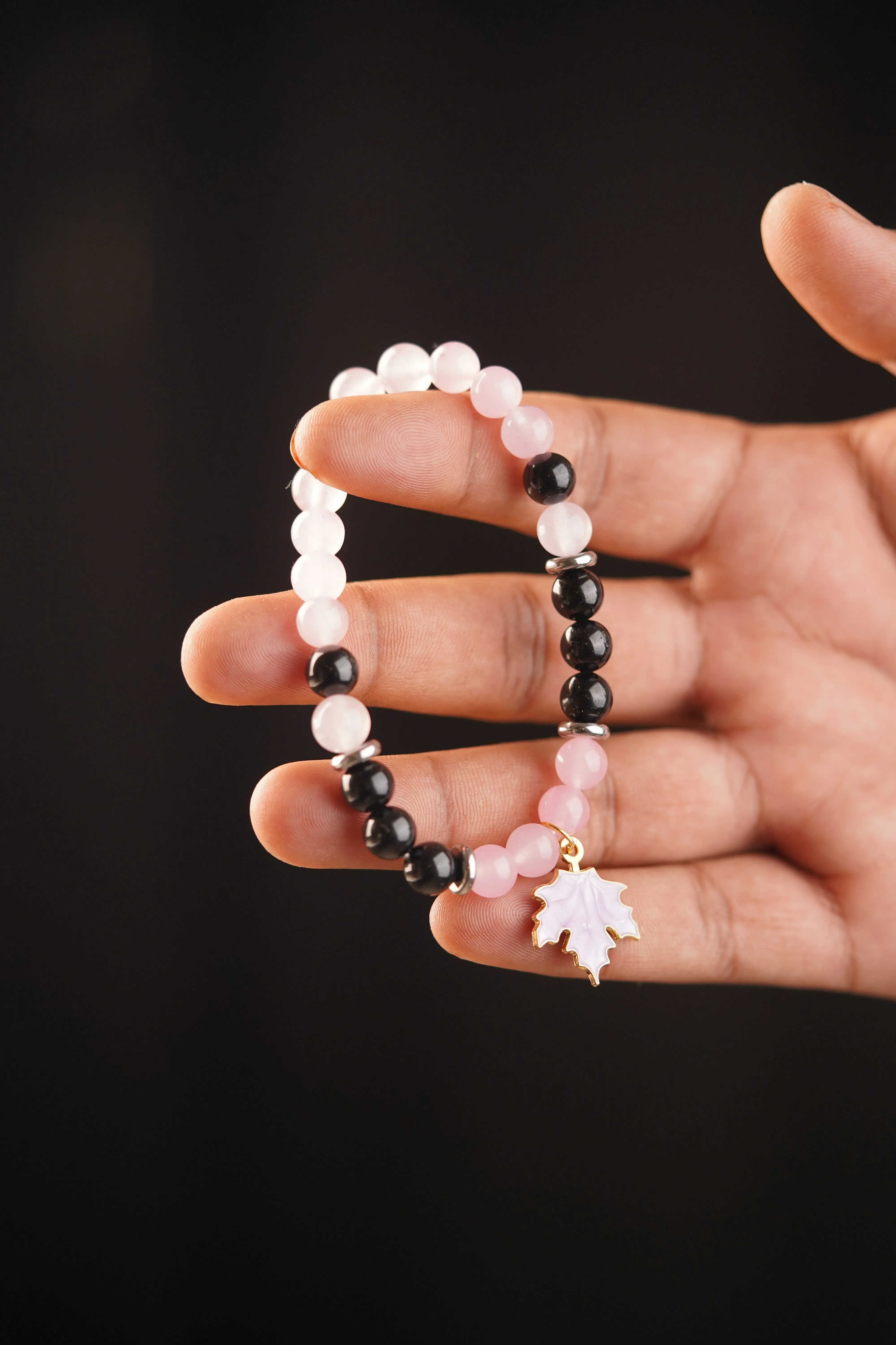 Rose Quartz with Black Tourmaline TruFit Couple Bracelets – Love & Protection