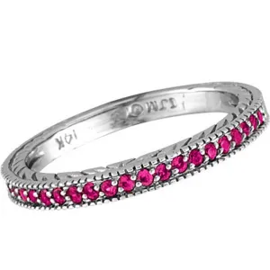 ROSE SAPPHIRE STACK STACKABLE BAND GUARD RING 14K GOLD (0.26 CTW)