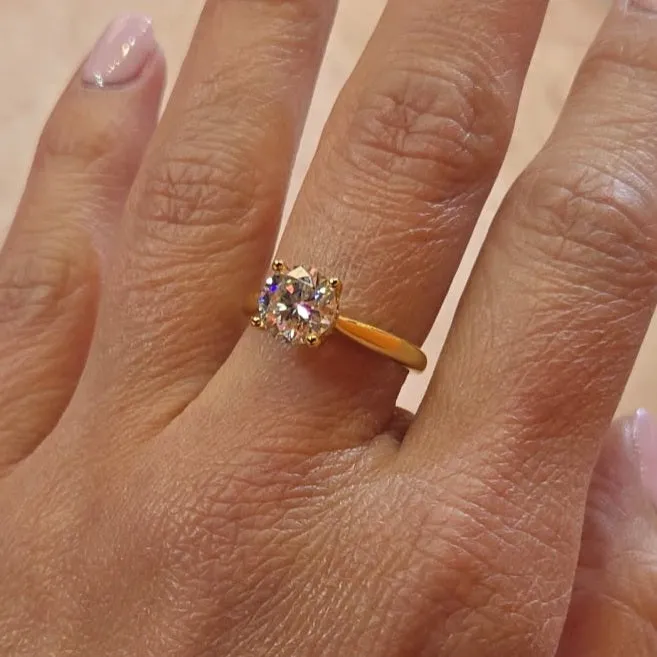Round 2CT Main Moissanite Engagement Sterling 925 Ring -M100139