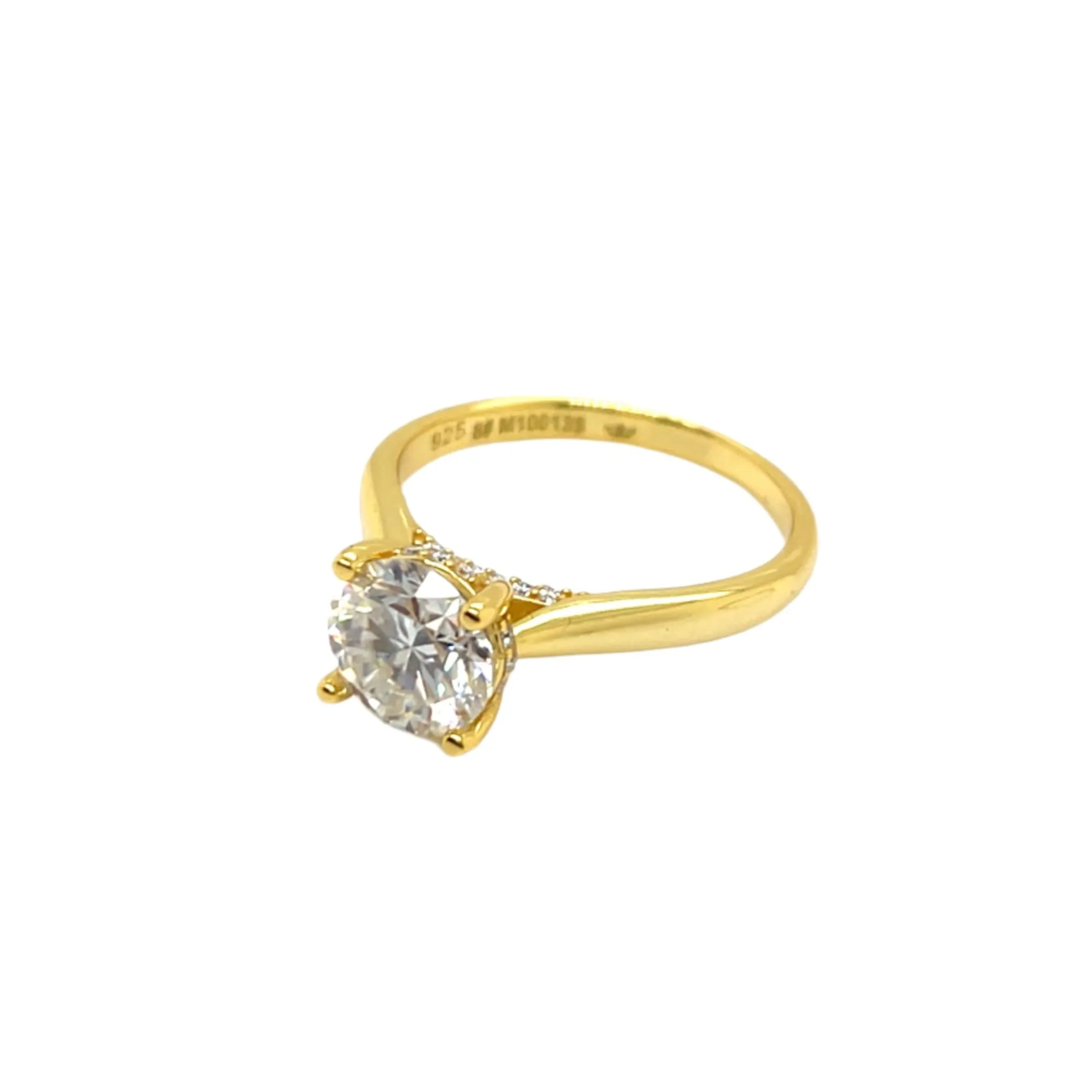 Round 2CT Main Moissanite Engagement Sterling 925 Ring -M100139