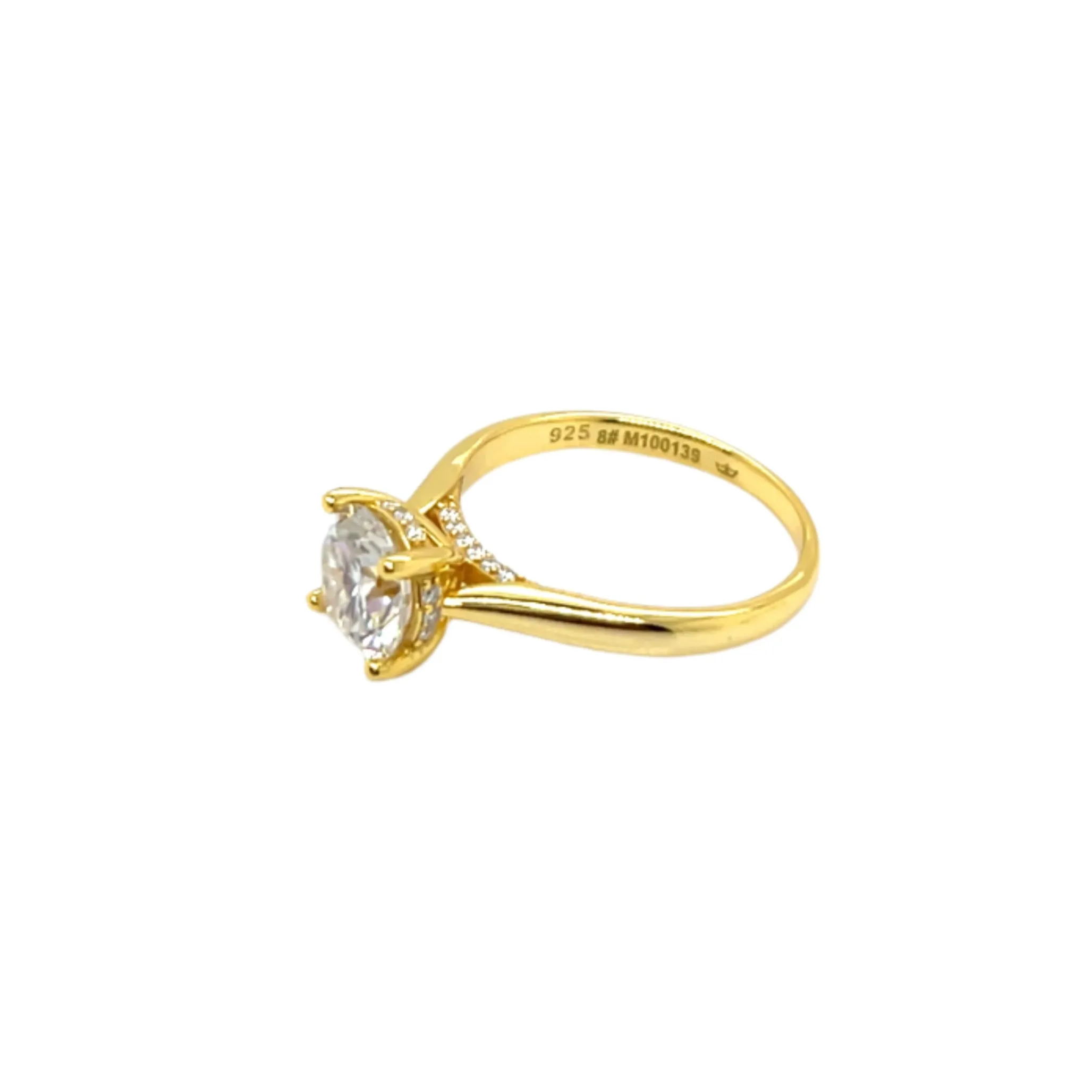 Round 2CT Main Moissanite Engagement Sterling 925 Ring -M100139
