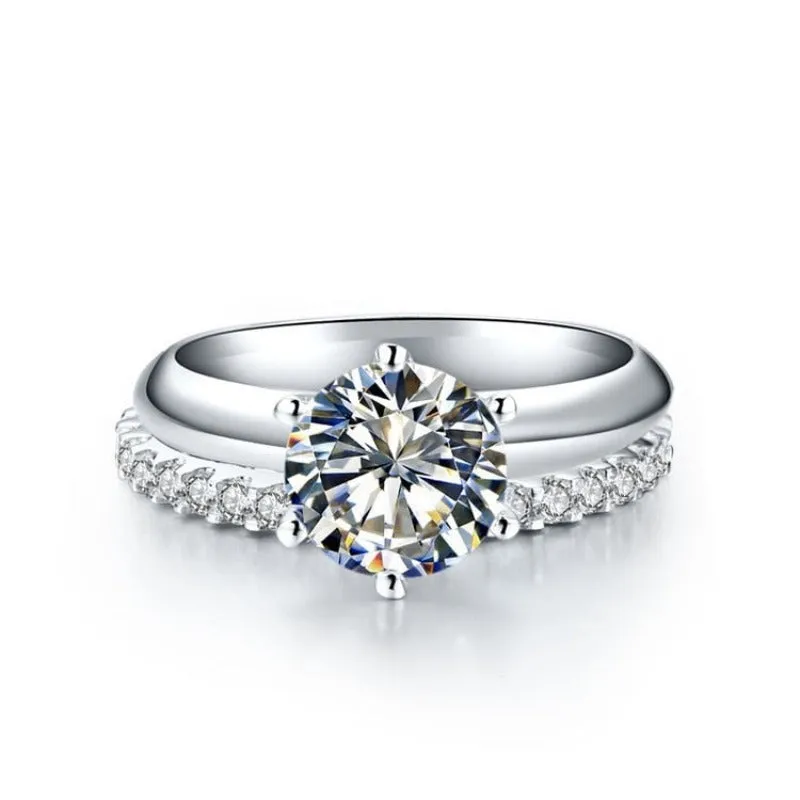 Round Cut Diamond Ring Set bridal Engagement Jewelry for women