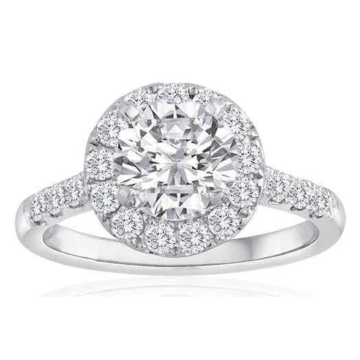 Round Diamond Halo Engagement Ring Mounting