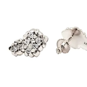 Round Zirconia Rapper Mens Nugget Stud Screw back Earrings - C202929