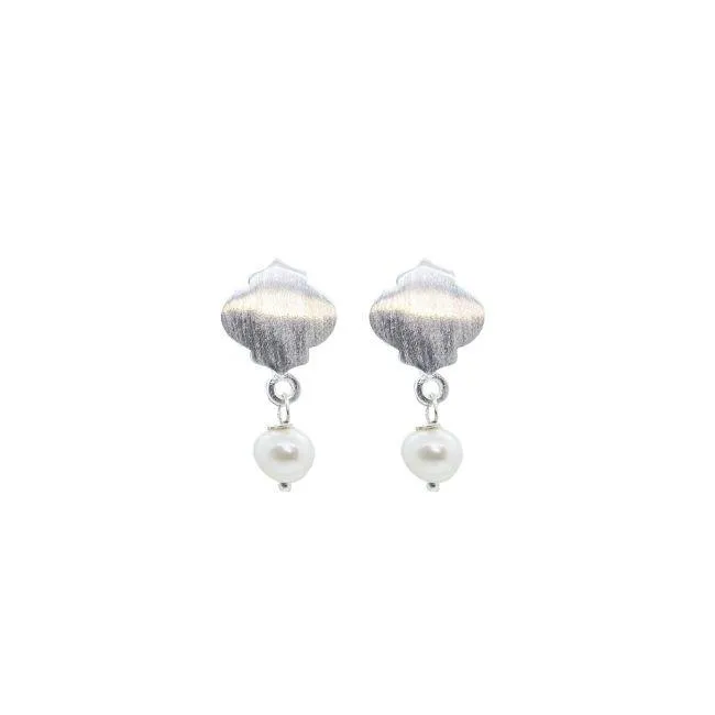 ROYAL HAMAM Mosaic Pearl Earrings - Silver