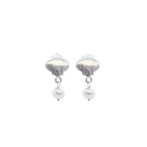 ROYAL HAMAM Mosaic Pearl Earrings - Silver