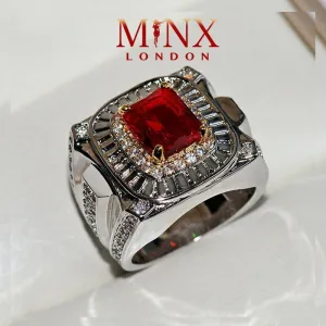 Ruby Ring | Ruby Ring for Men | Ruby Ring for Women | Ruby Diamond Ring | Ruby and Diamond Ring | Red Diamond Ring |  Iced Out Ring