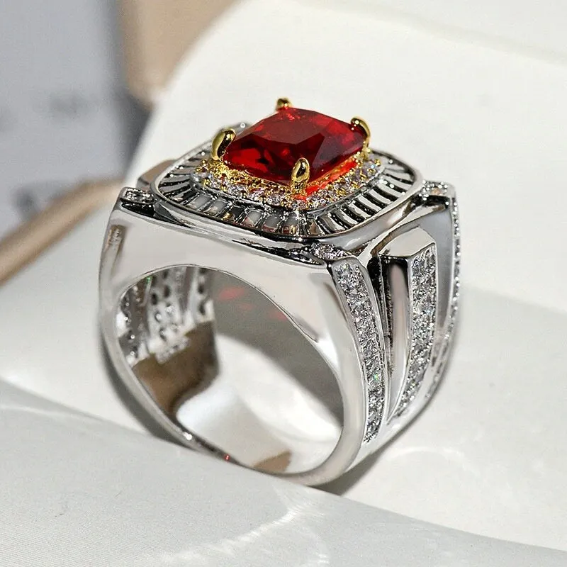 Ruby Ring | Ruby Ring for Men | Ruby Ring for Women | Ruby Diamond Ring | Ruby and Diamond Ring | Red Diamond Ring |  Iced Out Ring