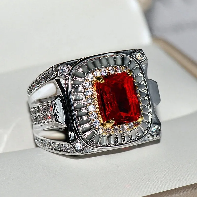 Ruby Ring | Ruby Ring for Men | Ruby Ring for Women | Ruby Diamond Ring | Ruby and Diamond Ring | Red Diamond Ring |  Iced Out Ring
