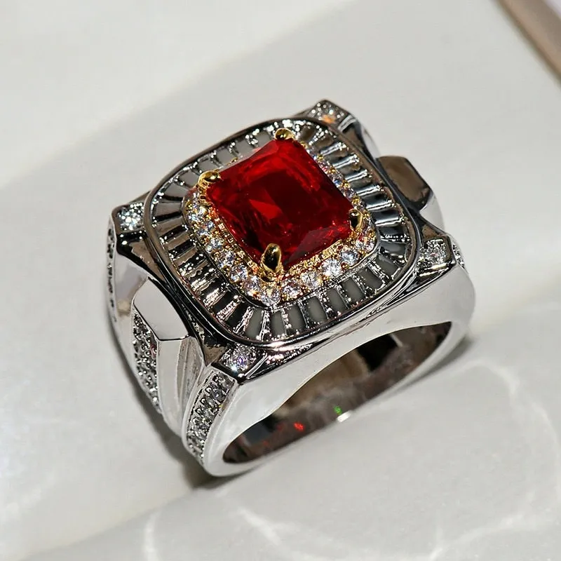 Ruby Ring | Ruby Ring for Men | Ruby Ring for Women | Ruby Diamond Ring | Ruby and Diamond Ring | Red Diamond Ring |  Iced Out Ring