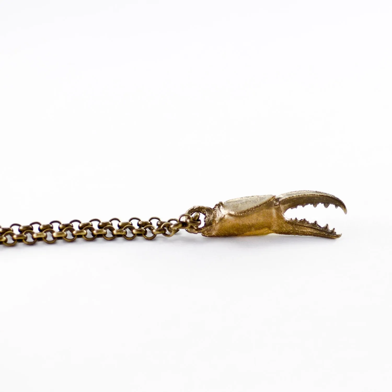 Rustic Bronze Crab Claw Pendant