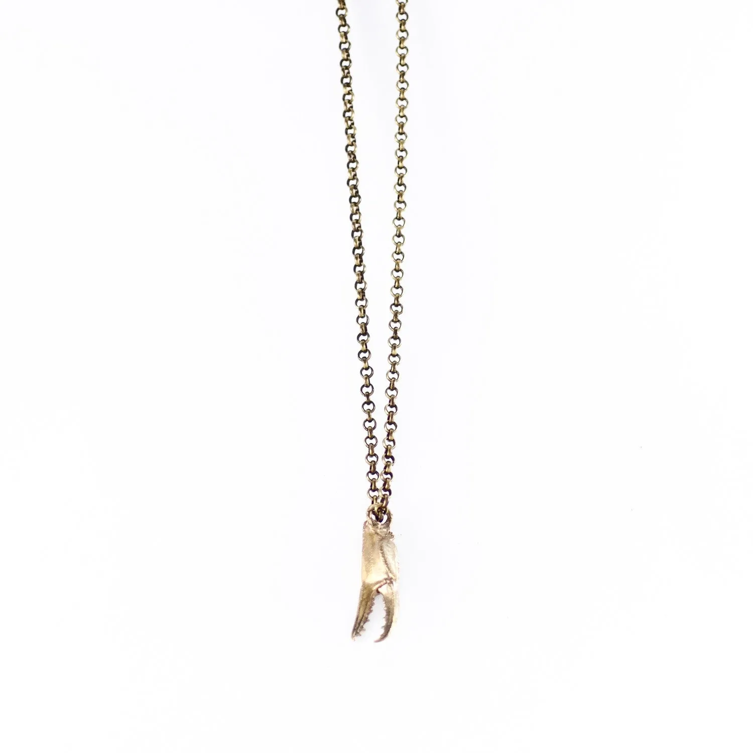 Rustic Bronze Crab Claw Pendant