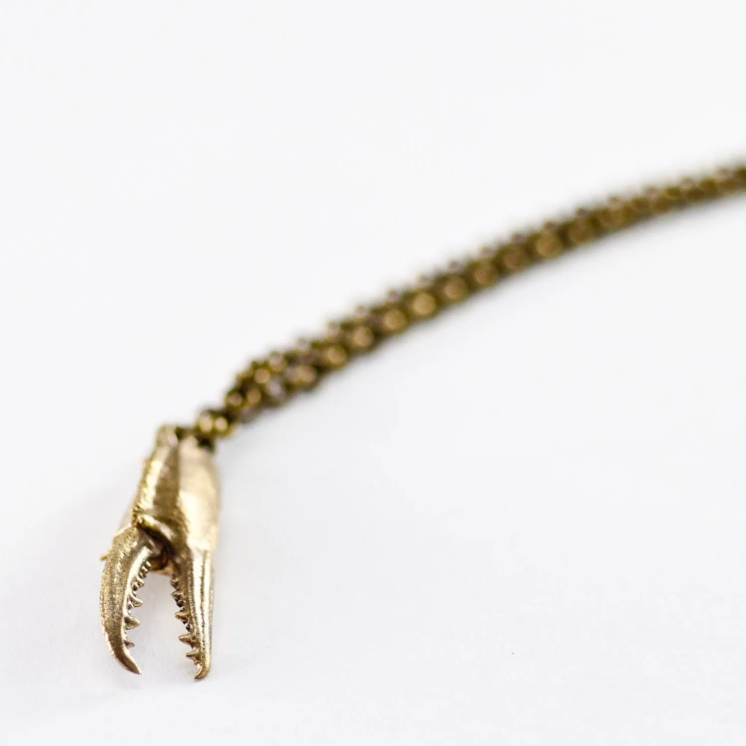 Rustic Bronze Crab Claw Pendant