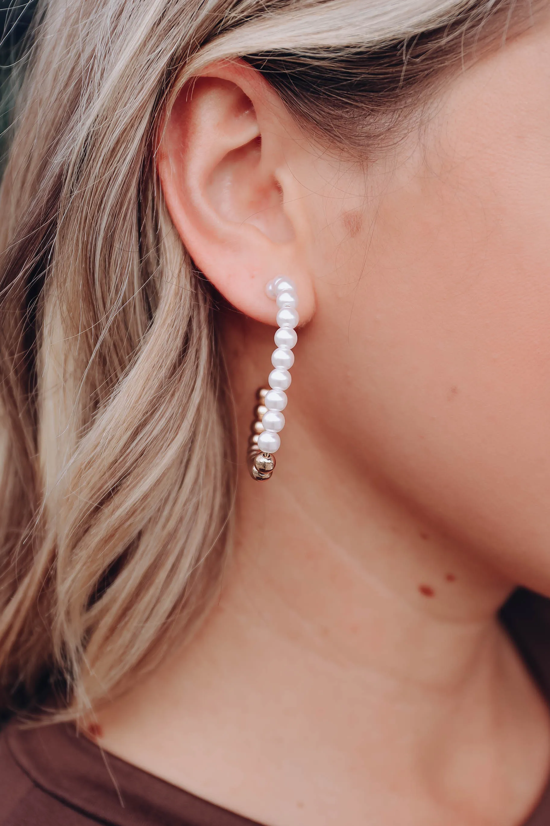 Salone Hoop Earrings - Gold x Pearl