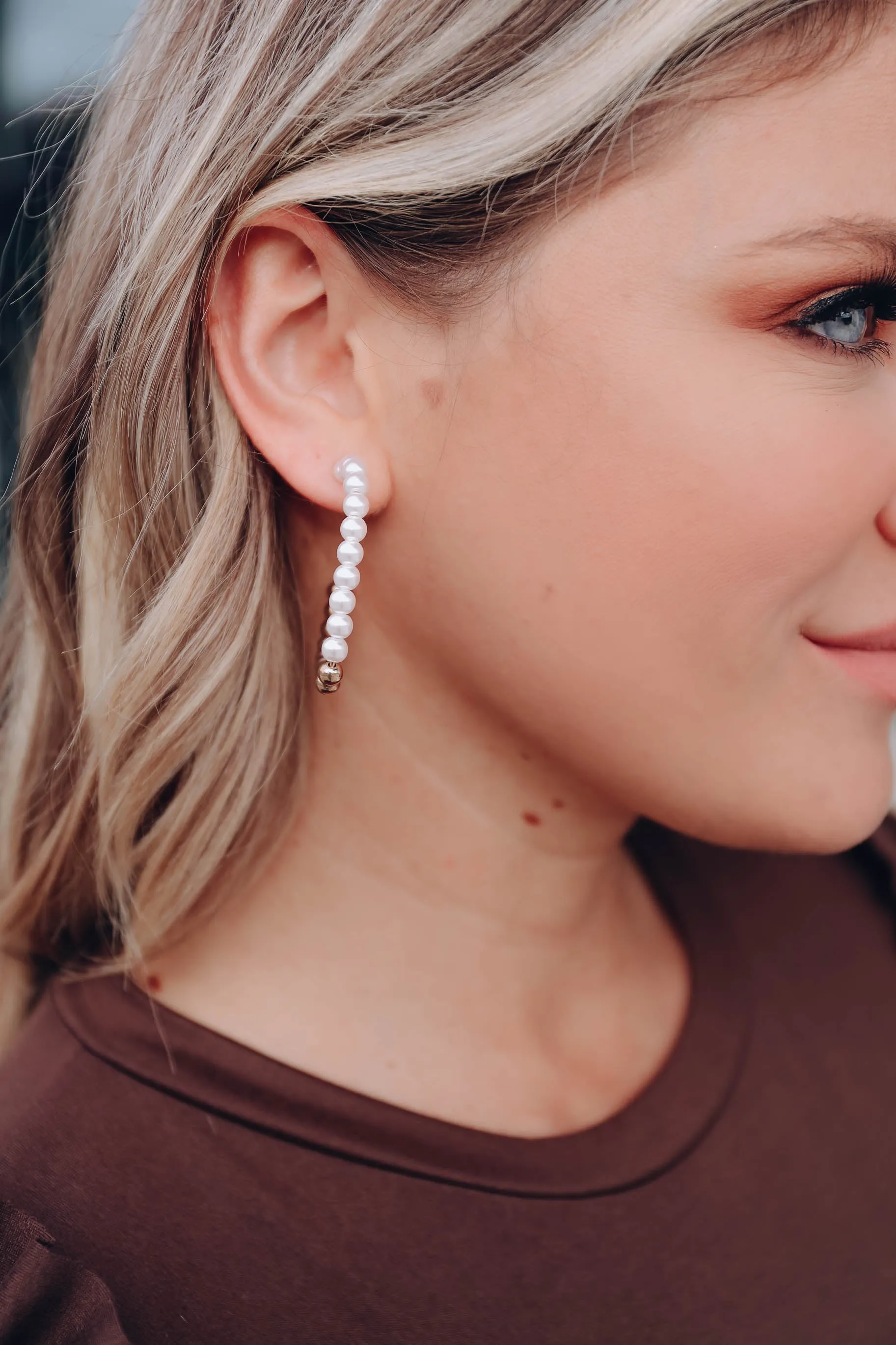 Salone Hoop Earrings - Gold x Pearl