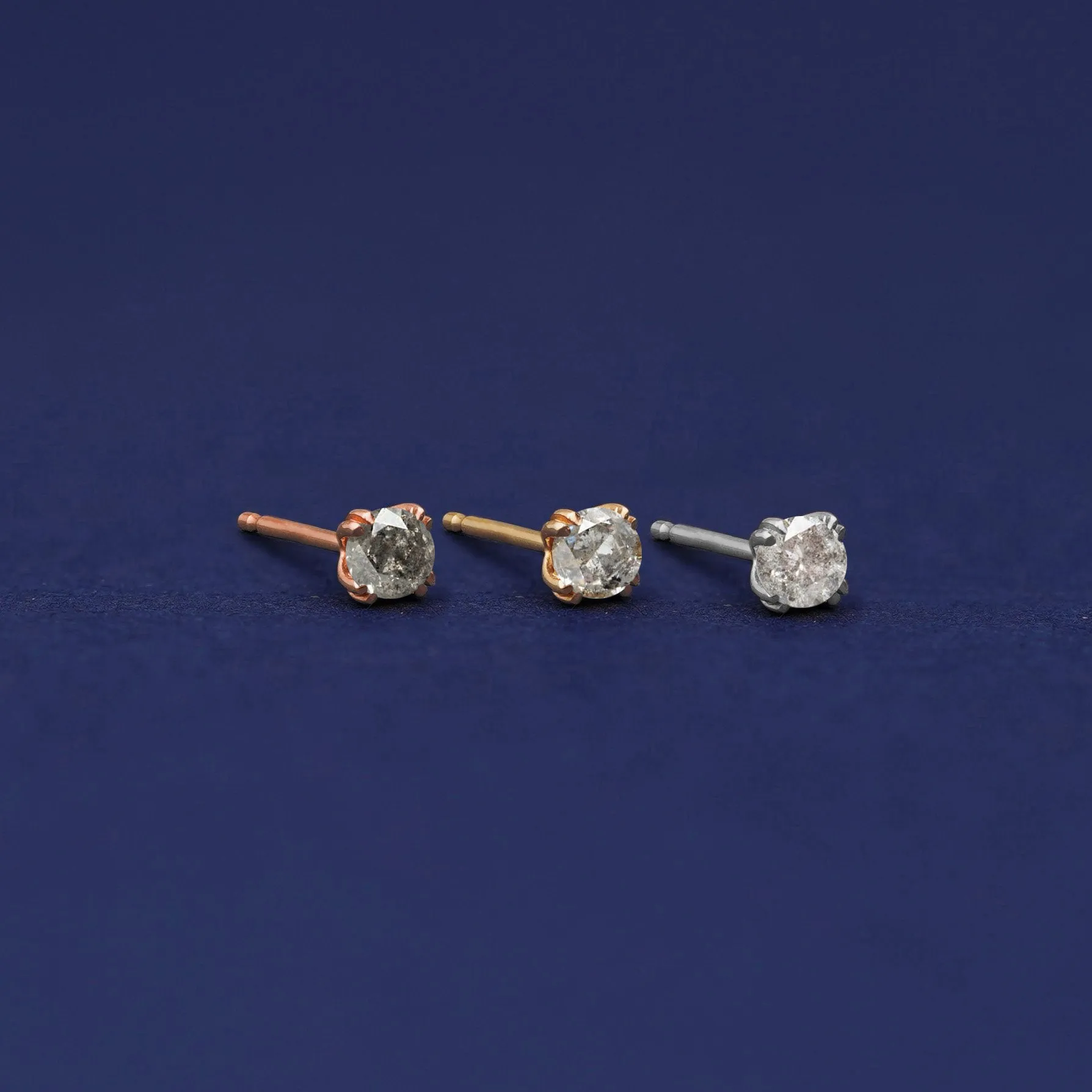 Salt and Pepper Diamond Earring