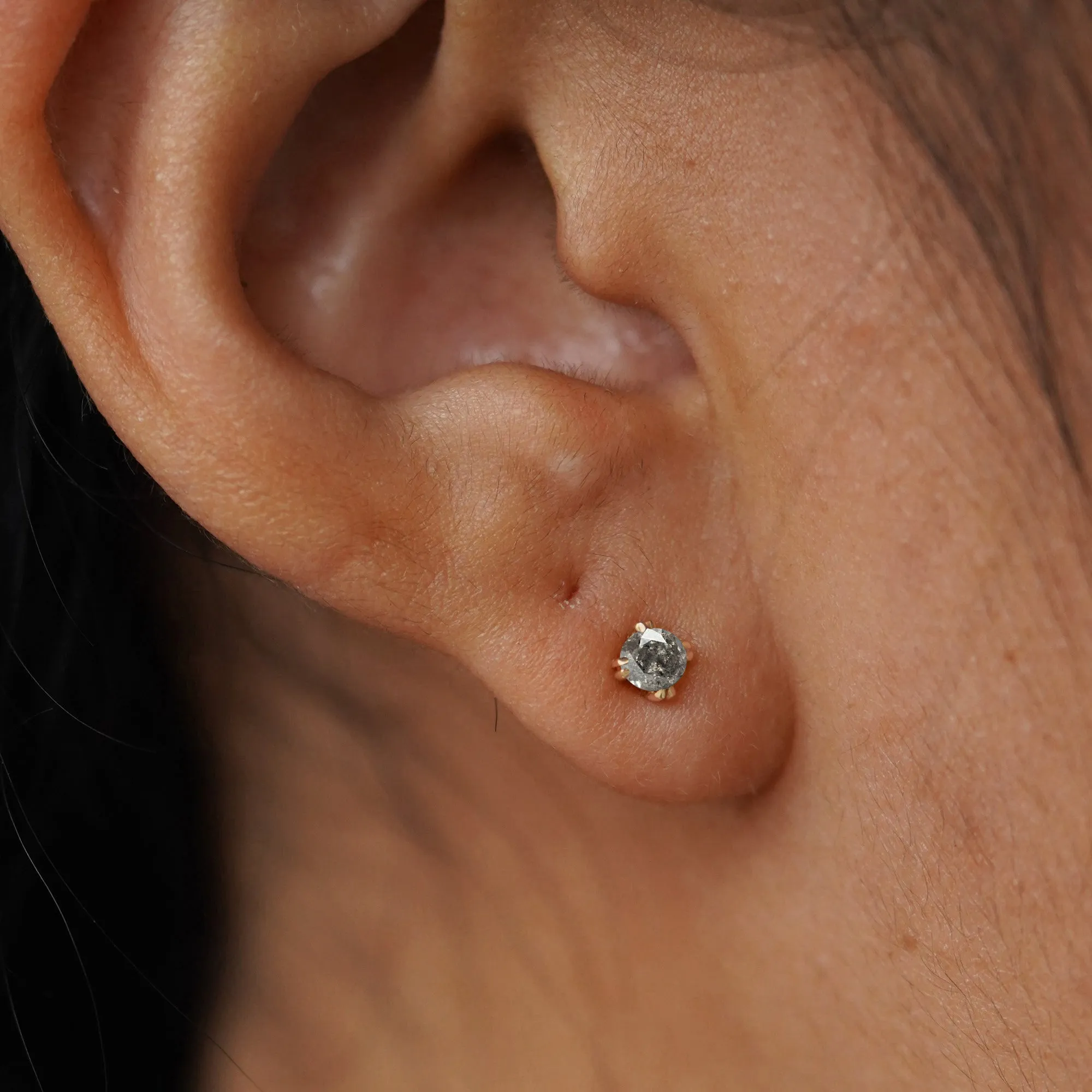 Salt and Pepper Diamond Earring