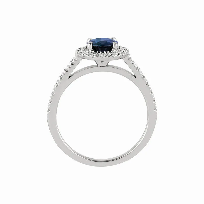 SAPPHIRE & DIAMOND ENGAGEMENT RING 14K GOLD (1.62 CTW) 2