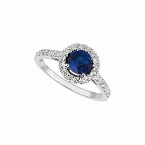 SAPPHIRE & DIAMOND ENGAGEMENT RING 14K GOLD (1.62 CTW) 2