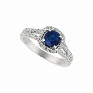 SAPPHIRE & DIAMOND ENGAGEMENT RING 14K GOLD (1.71 CTW)