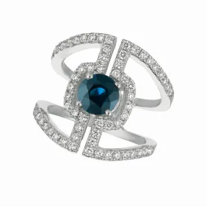 SAPPHIRE & DIAMOND RING 14K GOLD (2.21 CTW)