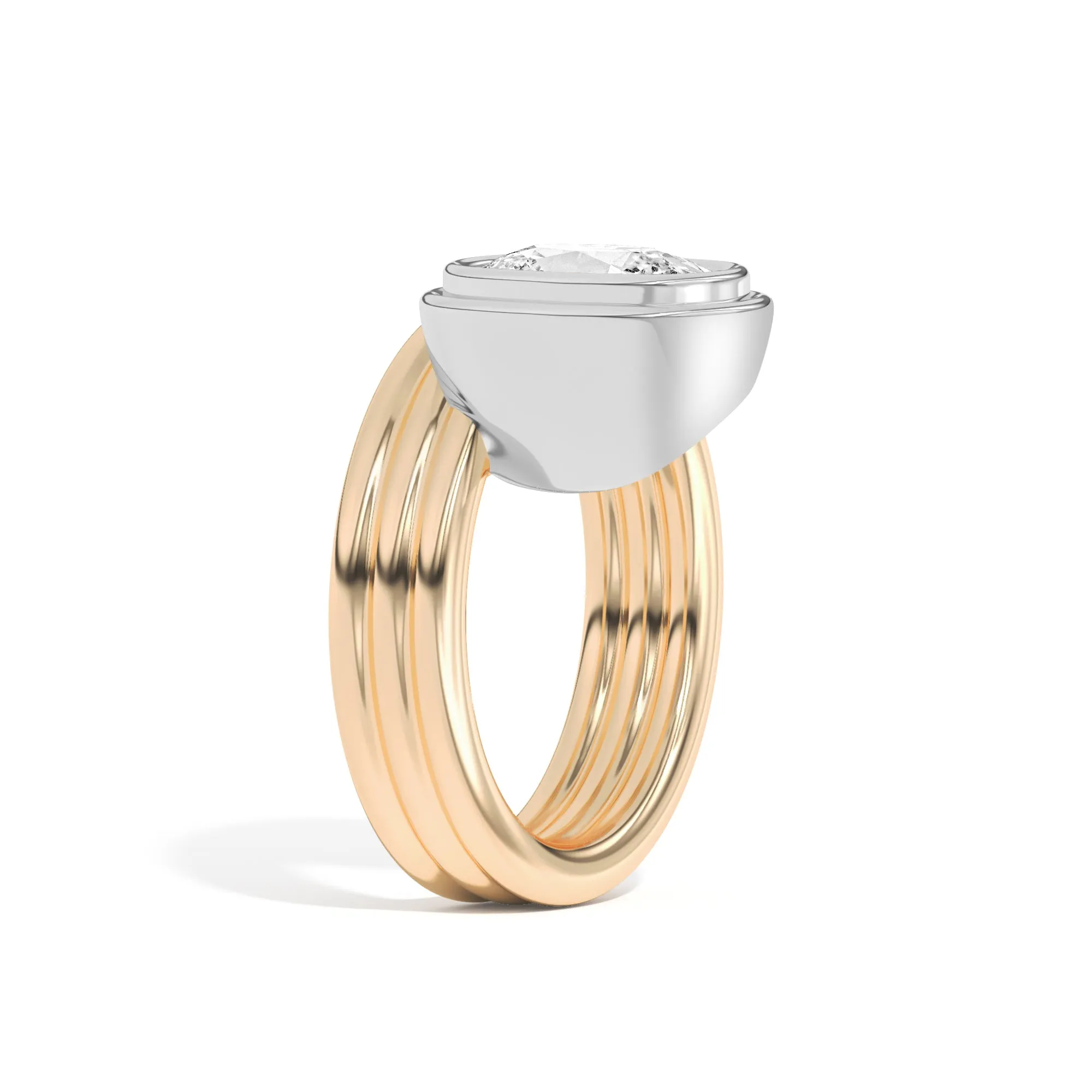 Scarpa Cushion Offset Double Bezel Ring