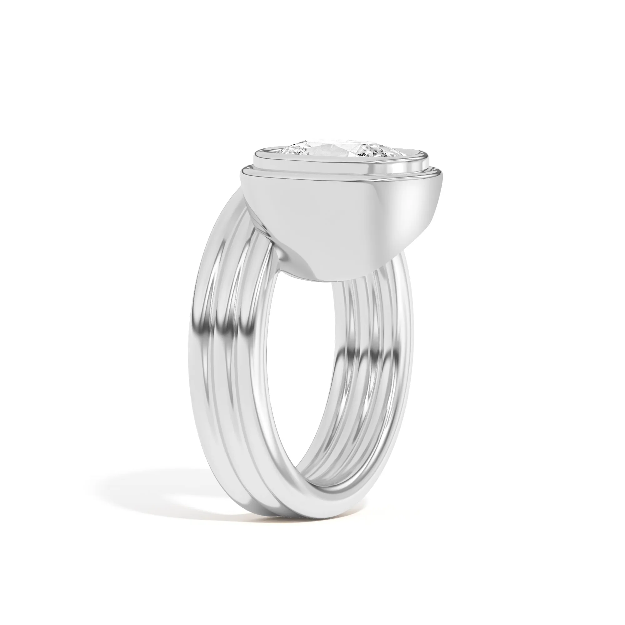 Scarpa Cushion Offset Double Bezel Ring