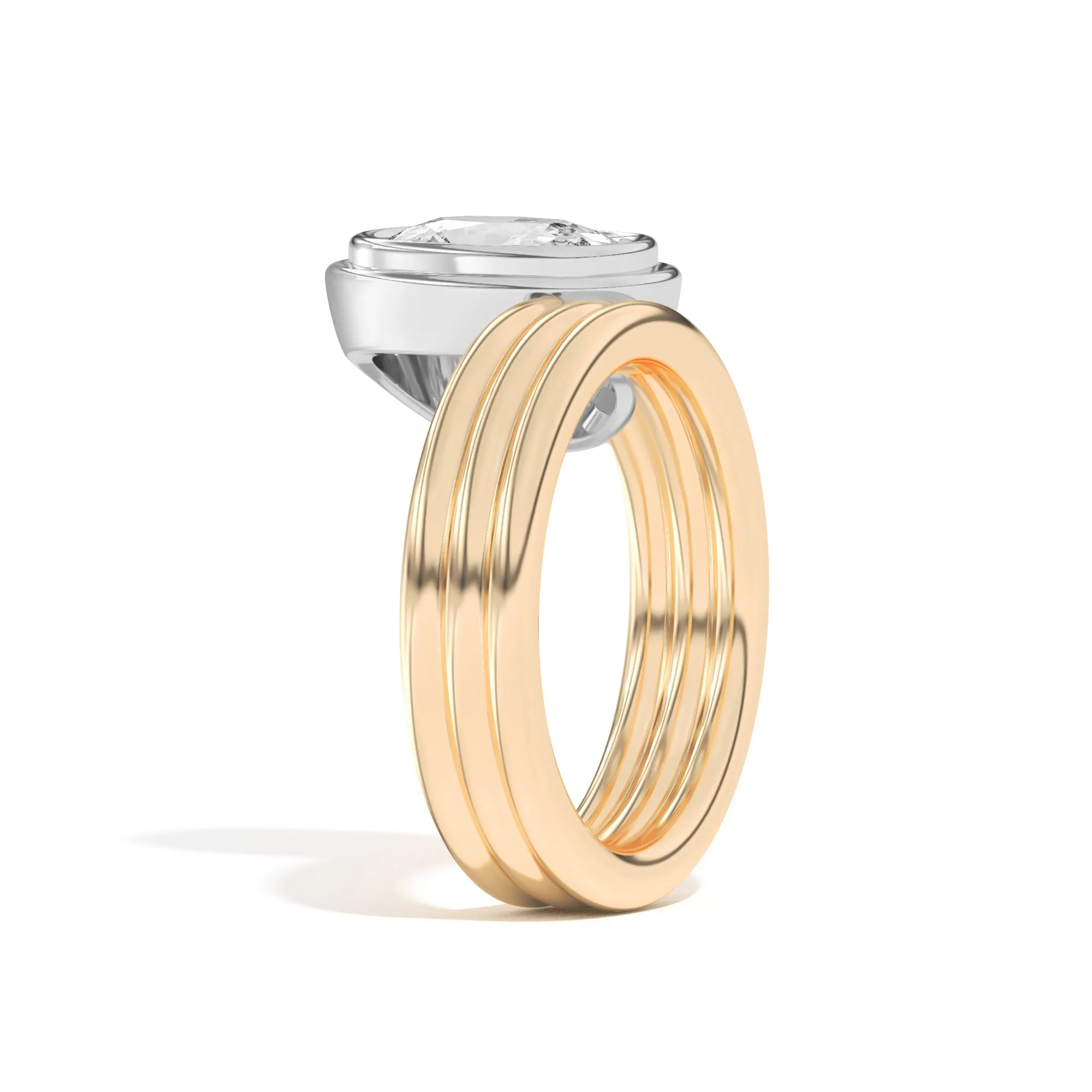 Scarpa Cushion Offset Double Bezel Ring