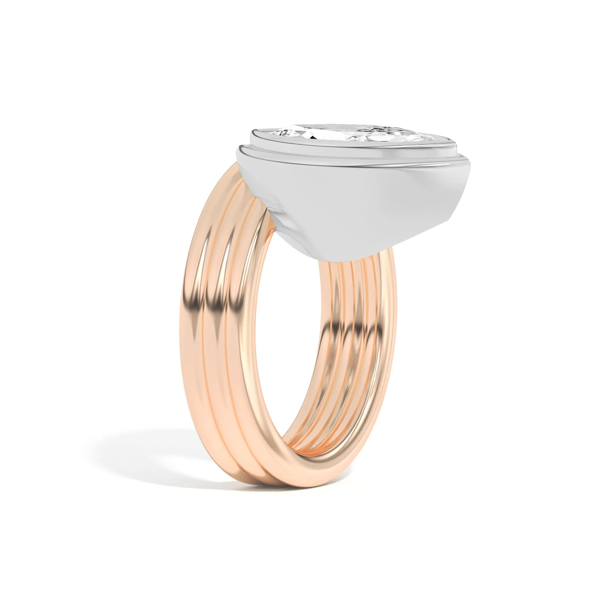 Scarpa Marquise Offset Double Bezel Ring