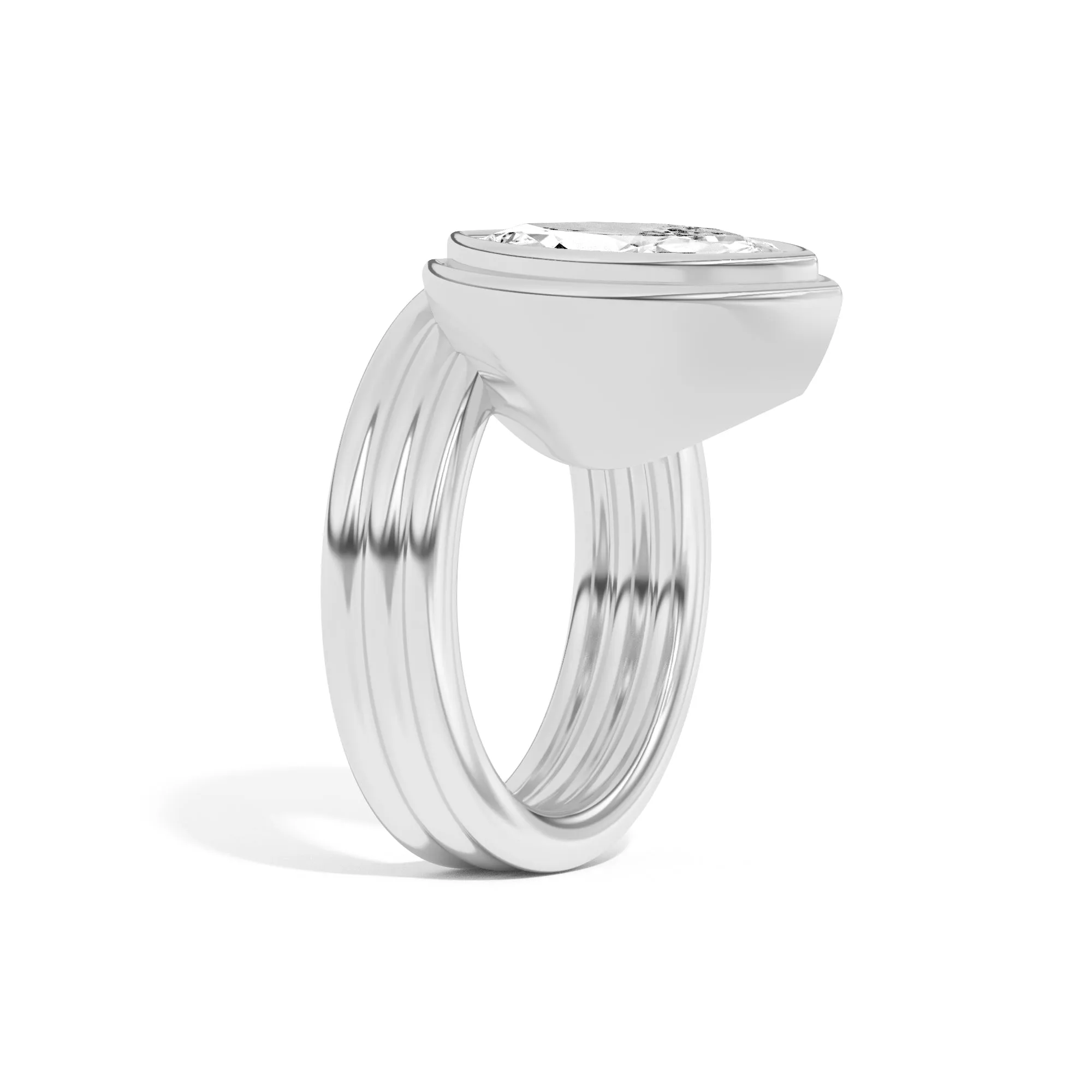 Scarpa Marquise Offset Double Bezel Ring