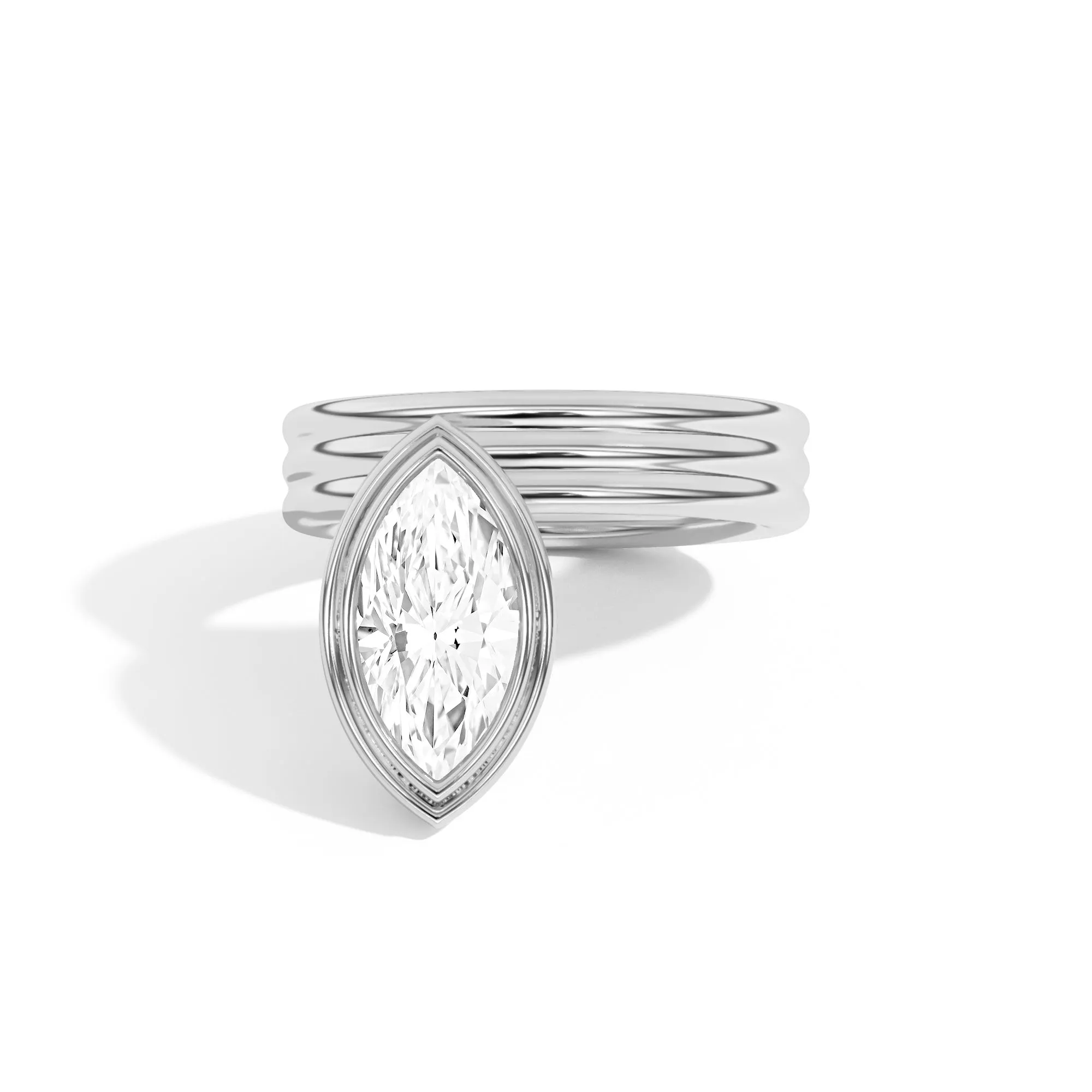 Scarpa Marquise Offset Double Bezel Ring
