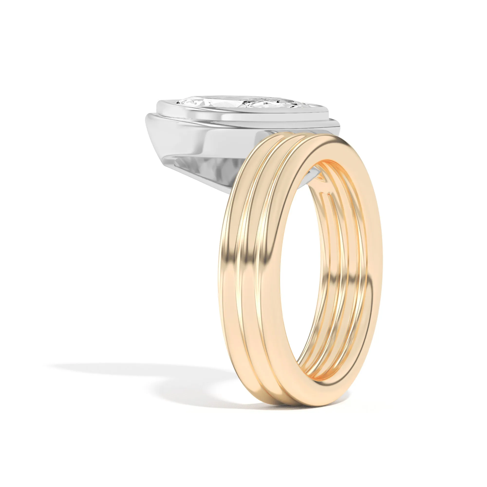 Scarpa Marquise Offset Double Bezel Ring