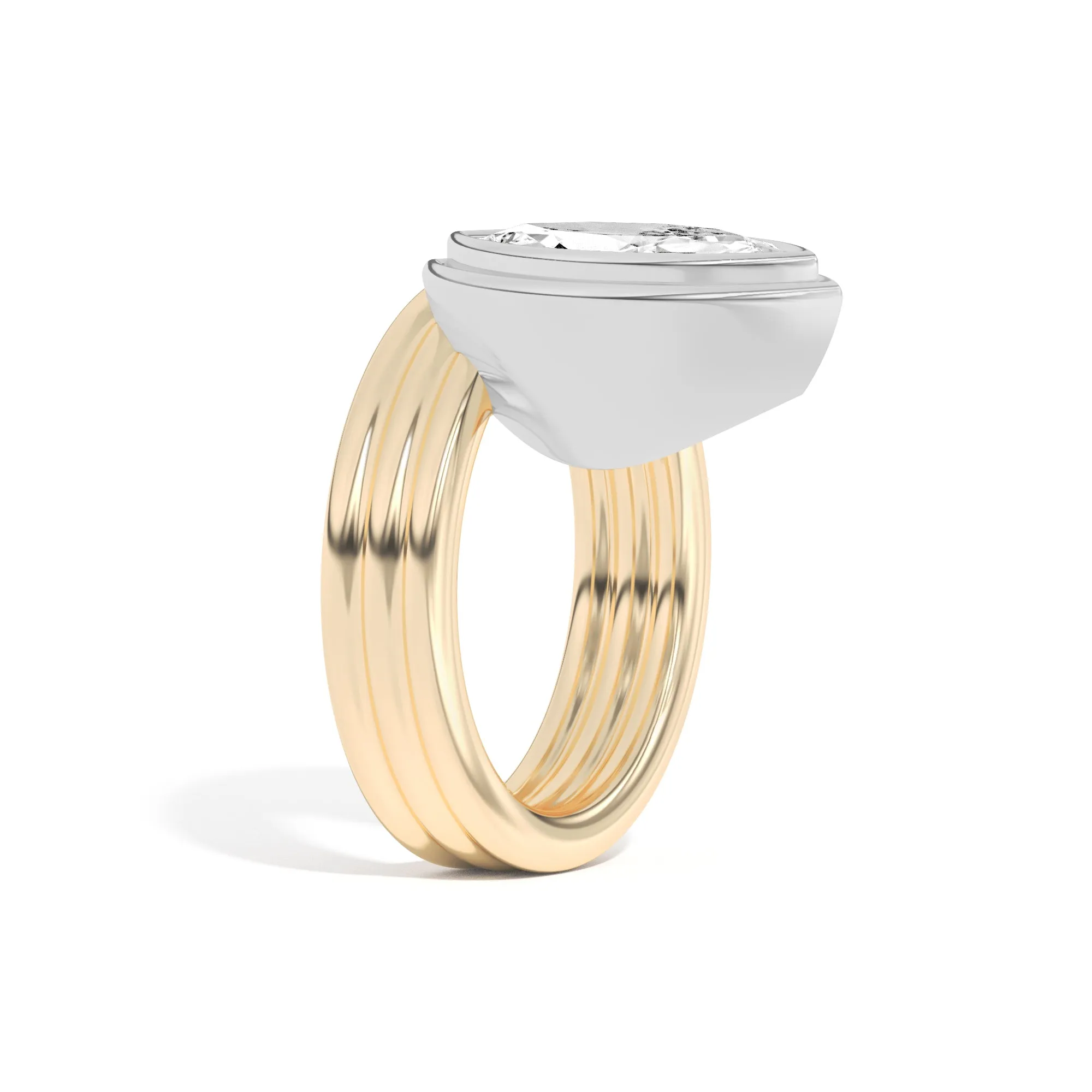 Scarpa Marquise Offset Double Bezel Ring