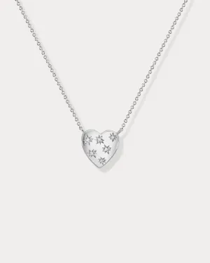 Scattered Starry Diamond Heart Pendant