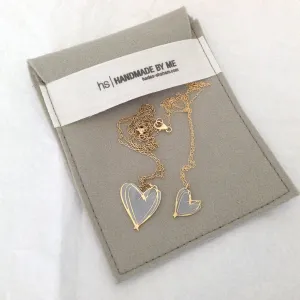 Set 2 Heart Pendants - Mommy And Me