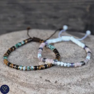 SET of 2  Couple Partner's Distance Friendship Adjustable Bracelets, Anniversary gifts for boyfriend husband girlfriend, love gift